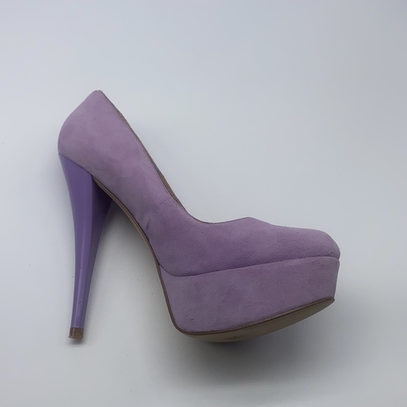 Aldo - Bright Soft Lavender Suede Rounded Toe High Heel Size 36 - Picture 14 of 15